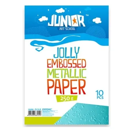 Junior jolly embossed metallic paper papir met. relj. a4 250g10k - odaberite nijansu plava ( 136208 )
