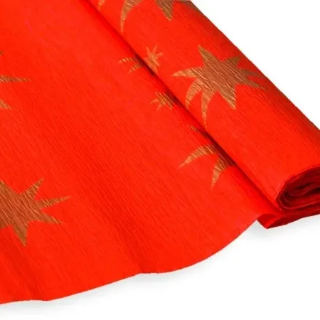 Junior jolly star crepe paper krep papir 50 x 200cm - odaberite nijansu crvena-zlatna ( 135672 )