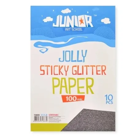 Junior jolly sticky glitter paper papir sam. a4 100mic 10k - odaberite nijansu crna ( 136028 )