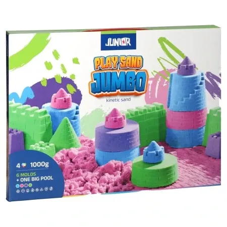 Junior play sand kinetički pesak sa velikom kadicom i kalupima miks 1000g ( 130751 )