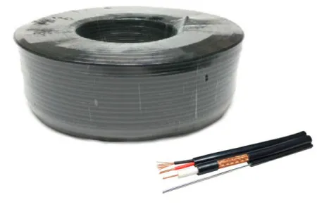 KABL-COAX-RG59+2X0.75 CCA/PE/100M/MSG Outdoor Koaksialni kabl sa napojnim kablom 2x0,75 + SAJLA 100m