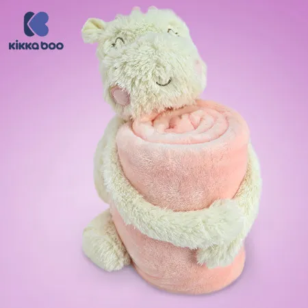 KikkaBoo bebi ćebence sa plišanom igračkom 70x100 Hippo Dreams ( KKB50115 )