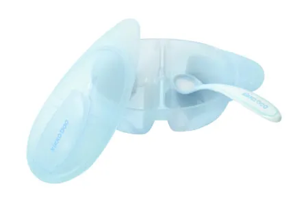 KikkaBoo činija sa 2 pregrade i kašičicom Tasty Blue ( KKB40145 )