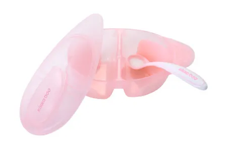 KikkaBoo činija sa 2 pregrade i kašičicom Tasty Pink ( KKB40143 )