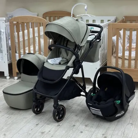 KikkaBoo Kolica Kara 3in1 set sa autosedištem I-Prime I-size i tvrdom korpom Army Green ( KKB23143 SET )