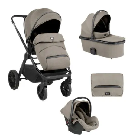 KikkaBoo Kolica Tiffany 3in1 premium set sa autosedištem I-Trail I-size i tvrdom korpom Beige ( KKB20153 PRSET )
