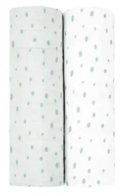 KikkaBoo pelene od muslina set 2 pcs 80x80 Dots blue ( KKB11069 )