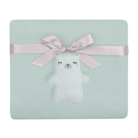 KikkaBoo pleteno baby ćebence 75x100 Bear with me mint ( KKB11050 )