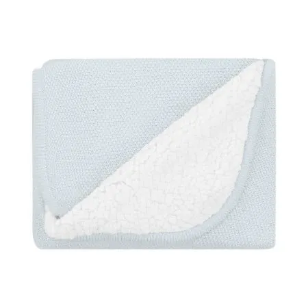 KikkaBoo pleteno dvostrano baby ćebence sherpa 75x100 light blue ( KKB12040 )