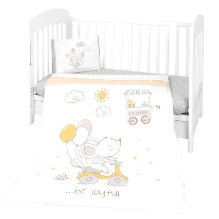 KikkaBoo posteljina navlaka 3 pcs Joyful mice ( KKB30119 )