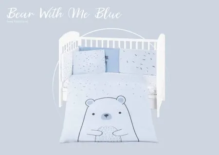 KikkaBoo posteljina sa ogradicom 6 pcs 60/120 Bear with Me blue ( KKB60115 )