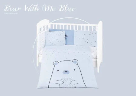 KikkaBoo posteljina sa ogradicom 6 pcs 60/120 Bear with Me blue ( KKB60115 )