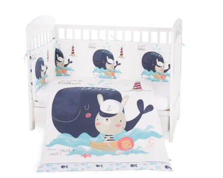 KikkaBoo posteljina sa ogradicom 6 pcs 70/140 Happy Sailor ( KKB60057 )