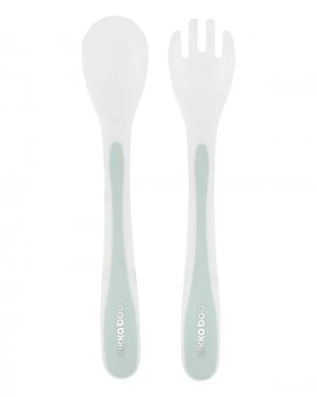 KikkaBoo set kašičica i viljuška PP mint ( KKB40100 )