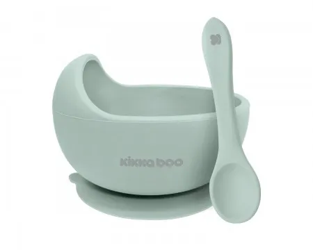 KikkaBoo silikonska činija sa kašičicom yummy mint ( KKB40115 )