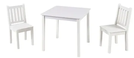 Kinder home dečiji drveni sto sa 2 stolice, set za učenje, crtanje, igru, jelo - beli ( TF-6644-V )