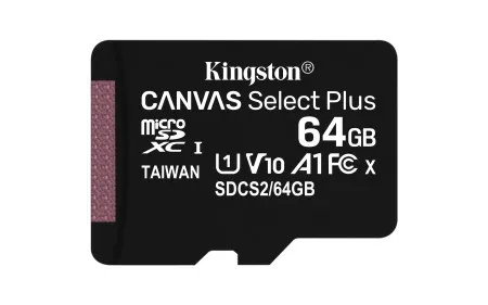 Kingston MicroSD 64GB, canvas go! plus, class 10 UHS-I U1 V10 A1 ( SDCS2/64GBSP )