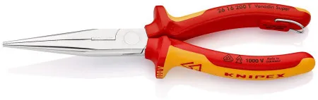 Knipex klešta špic prava 1000V VDE 200mm sa mogućnošću kačenja ( 26 16 200 T )