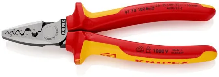 Knipex klešta za krimpovanje hilzni (kablovskih završetaka) 1000V VDE 180mm ( 97 78 180 )