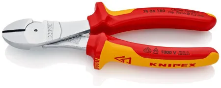 Knipex kose sečice ojačane izolovane 1000V VDE 180mm ( 74 06 180 )