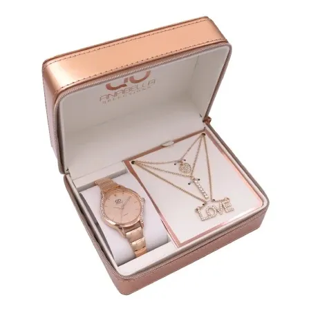 Lantana poklon set ručni sat i ogrlica boja roze zlata ( 505050 )