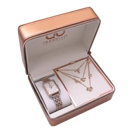 Lantana poklon set ručni sat i ogrlica boja roze zlata ( 505052 )