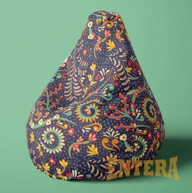 Lazy Bag - Šareni boho ljubičasti cvetni dezen ( 080 )