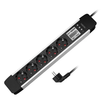 Logilink produžni kabl 5 mesta, LCD displej potrošnje, aluminijum ( 5714 )