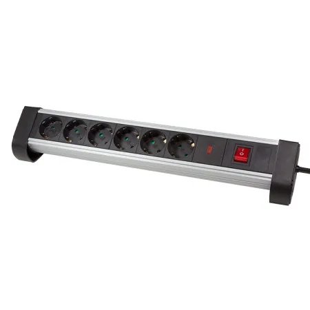 LogiLink produžni kabl sa prenaponskom zaštitom 6 mesta, prekidač, stalak, 1.4m, aluminium ( 5115 )