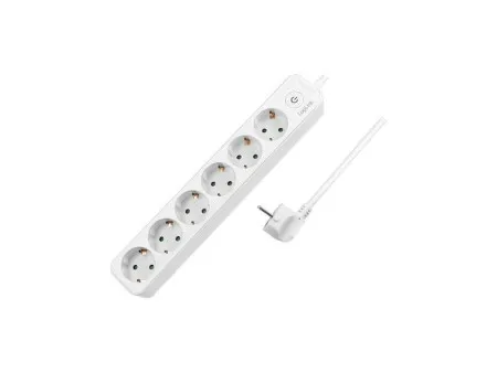 Logilink produzni kabl sa prekidacem 6 uticnica 1.5m beli ( 22201 )