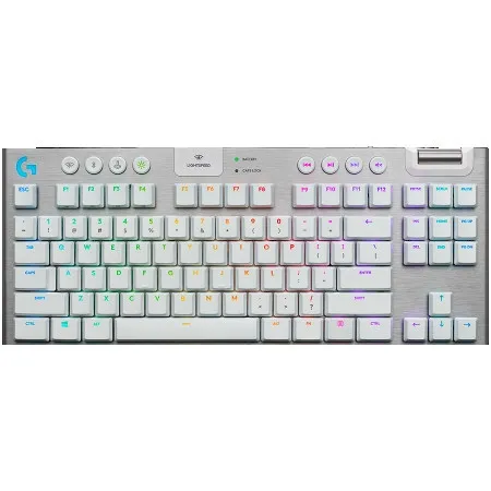 Logitech g915 x lightspeed tkl wireless gaming keyboard - white - us int'l - 2.4ghz/bt - emea28i-935 - tactile ( 920-012737 )