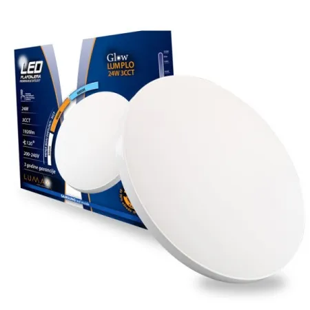 Lumax led plafonjera glow lumplo-24w 3cct (6000-4000-3000k)1920lm ( 006569 )