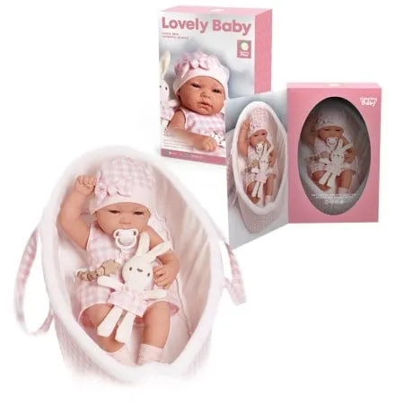 Lutka Lovely Baby 38cm u nosiljci roze ( 1042393 )