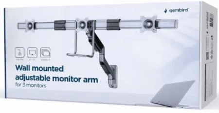 MA-WA3-01 * Gembird Podesivi zidni drzac za tri monitor,tilt, 17-27 max.3x6kg (6356)