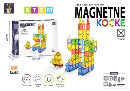 Magnetne Kocke Magnetni konstruktor Robot 186 delova Magnetne kocke ( SW12759 )