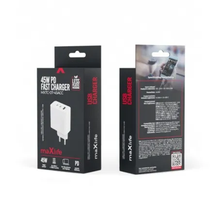 Maxlife ku&#263ni punja&#269 za telefon od 45W sa dva USB-C i jednim USB-A ulazom White ( OEM0101205 )