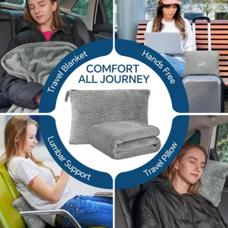 Memoform Putno ćebe Relax 2u1 sivo ( J695 )