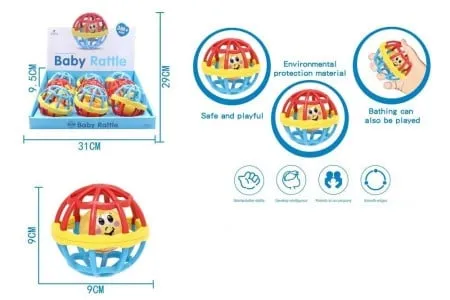 Merx lopta zvečka displej 9 pcs ( ms46475 )