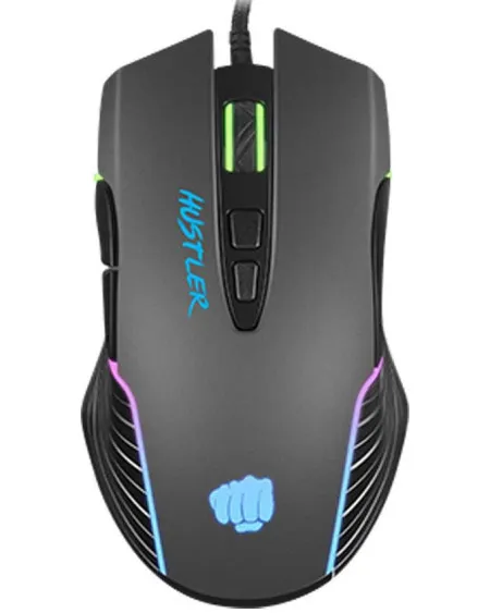 Natec Fury Hustler gaming optical mouse 500-6400 DPI, RGB LED, 7 Buttons, Black ( NFU-1698 )