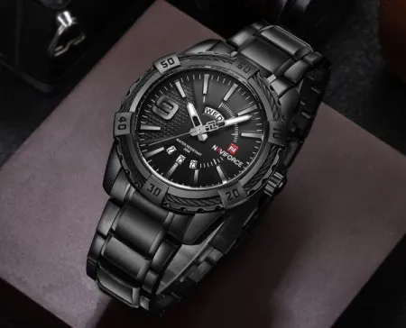 Naviforce 9117M Black muški sat sa metalnom narukvicom