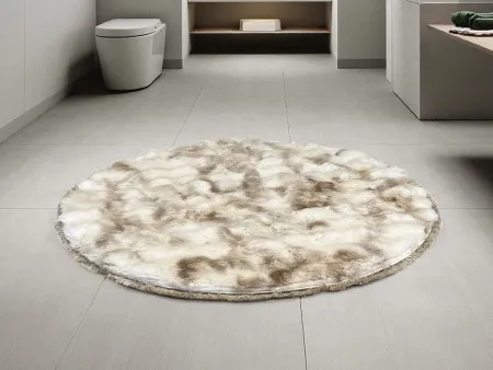 Okrugla Prostirka za kupatilo fi 100cm Bež/Braon boja ( VLK000198-bezbraonboja )