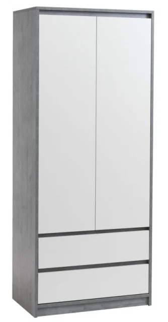 Ormar 80x193 bela/beton siva