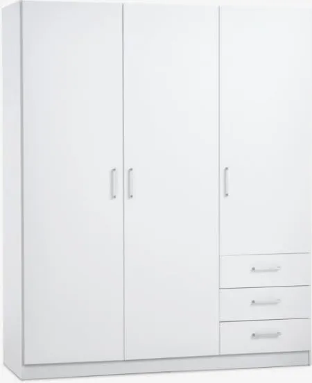 Ormar FANDRUP 144x176 3 vrata 3 fioke bela