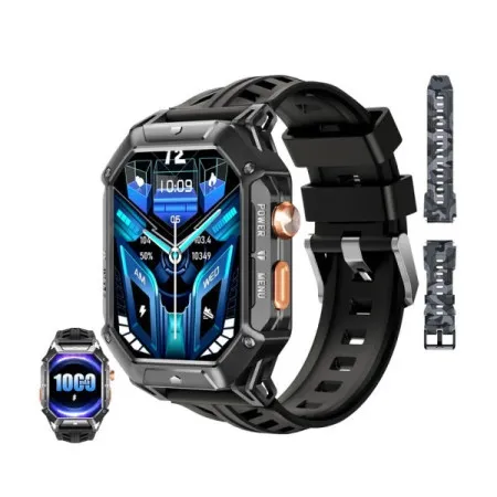 Oukitel 170457 BT80 crni Smart Watch 1000mAh/Heart rate/SpO2/Blood Pressure/AI Voice-Assist/Acceler