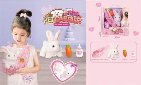 Plišani zec sa dodacima - šargarepa, torbica i flašica ( MKT996972 )