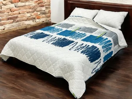 Prekrivač Singl 140x200cm mikrofiber Blue/white ( VLK000556-Blue/white )
