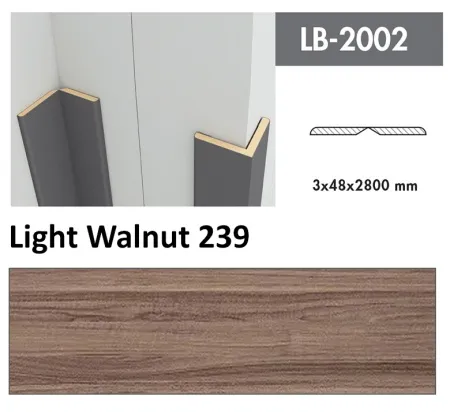 Profil Zidni MDF LB-2002 Light Walnut (239) 2800x48x3mm ( 026-059 )