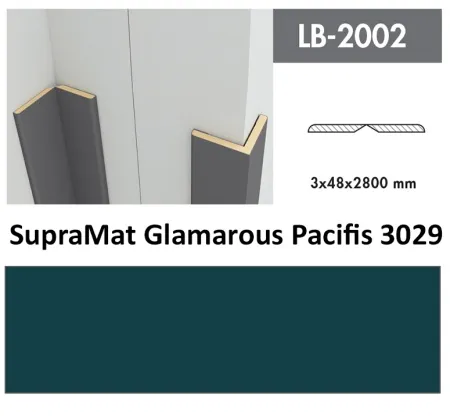 Profil Zidni MDF LB-2002 SupraMat Glamarous Pacific (3029) 2800x48x3mm ( 026-066 )