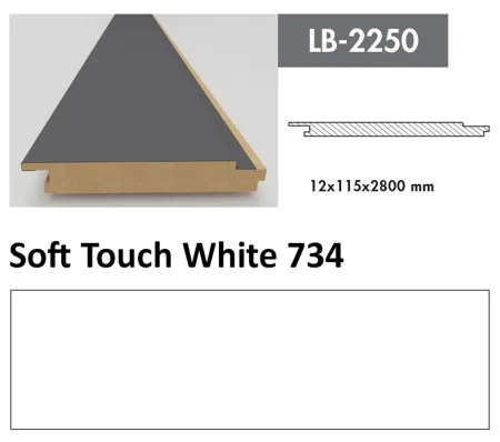 Profil Zidni MDF LB-2250 Soft Touch White (734) 2800x115x12mm ( 026-036 )