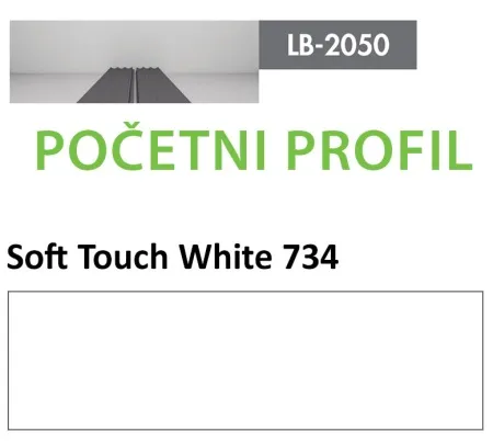 Profil Zidni MDF Početni LB-2050-A Soft Touch White (734) 2800x139x18mm ( 026-082 )